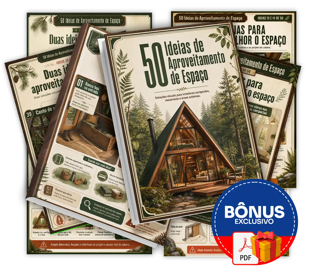 Mockup do bônus 50 Ideias de Aproveitamento de Espaço