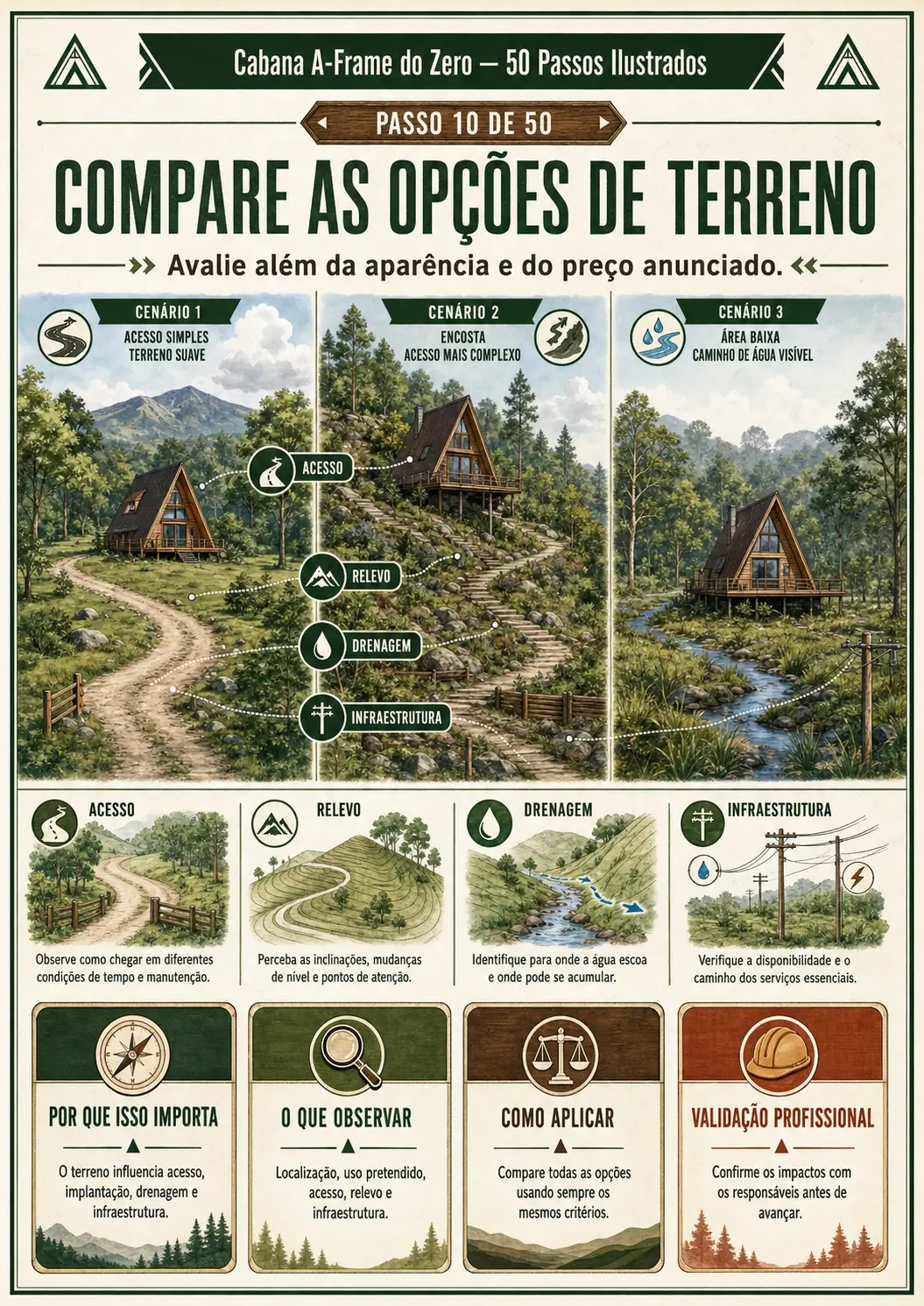 Prévia do passo 10: comparação das opções de terreno