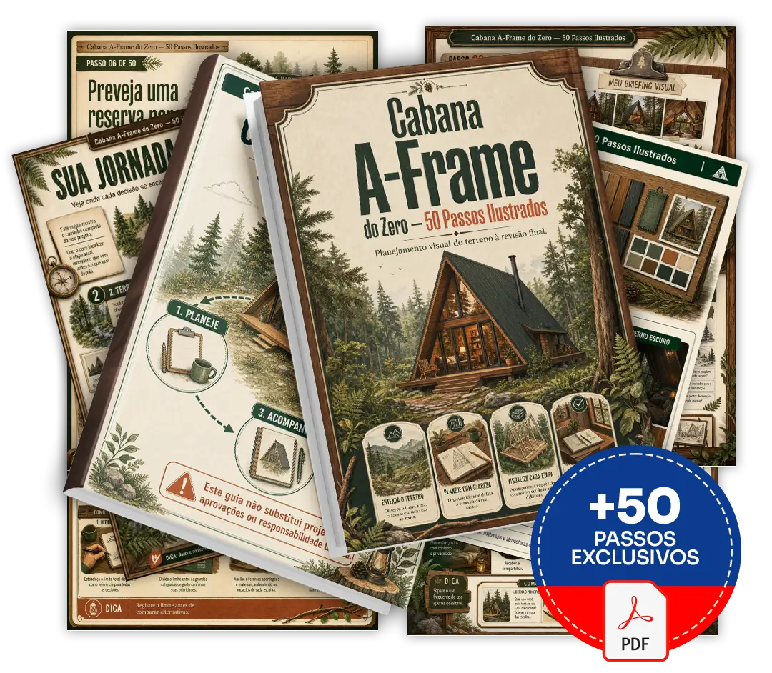 Mockup do Cabana A-Frame do Zero — 50 Passos Ilustrados