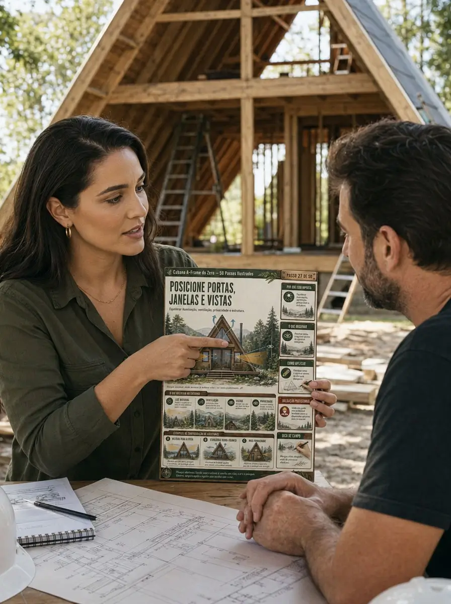 Orientação de projeto diante de uma cabana em construção